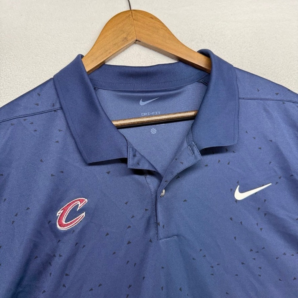 Cleveland Cavaliers Polo Shirt men's 2XL Blue Embroidered Logo Nike Dri Fit NBA